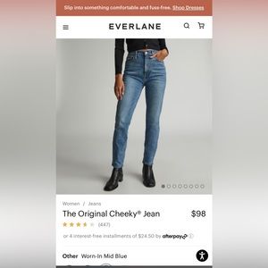 Everlane size 25 the original cheeky jean